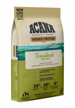 Acana Highest Protein, Grasslands Grain Free Dry Dog Food 25lb | 079645ESU