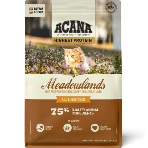 Acana Highest Protein, Meadowlands Grain Free Dry Cat Food 4lb | 014792EDO