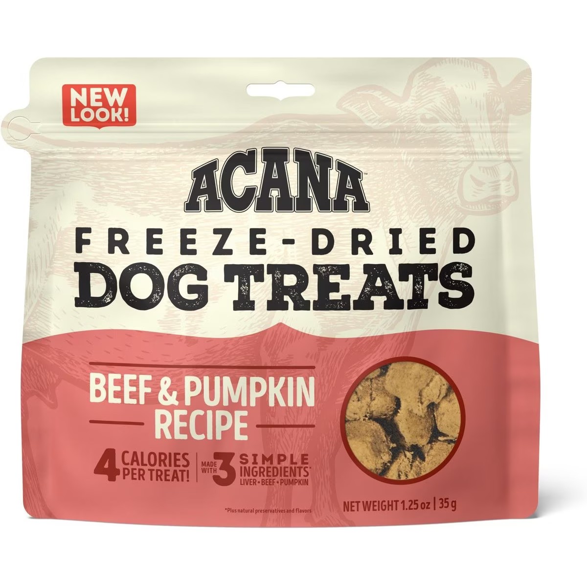 Acana Beef & Pumpkin Freeze-Dried Treats Limited Ingredients Grain Free Freeze-Dried Dog Treats 1.25oz | 629831JMY