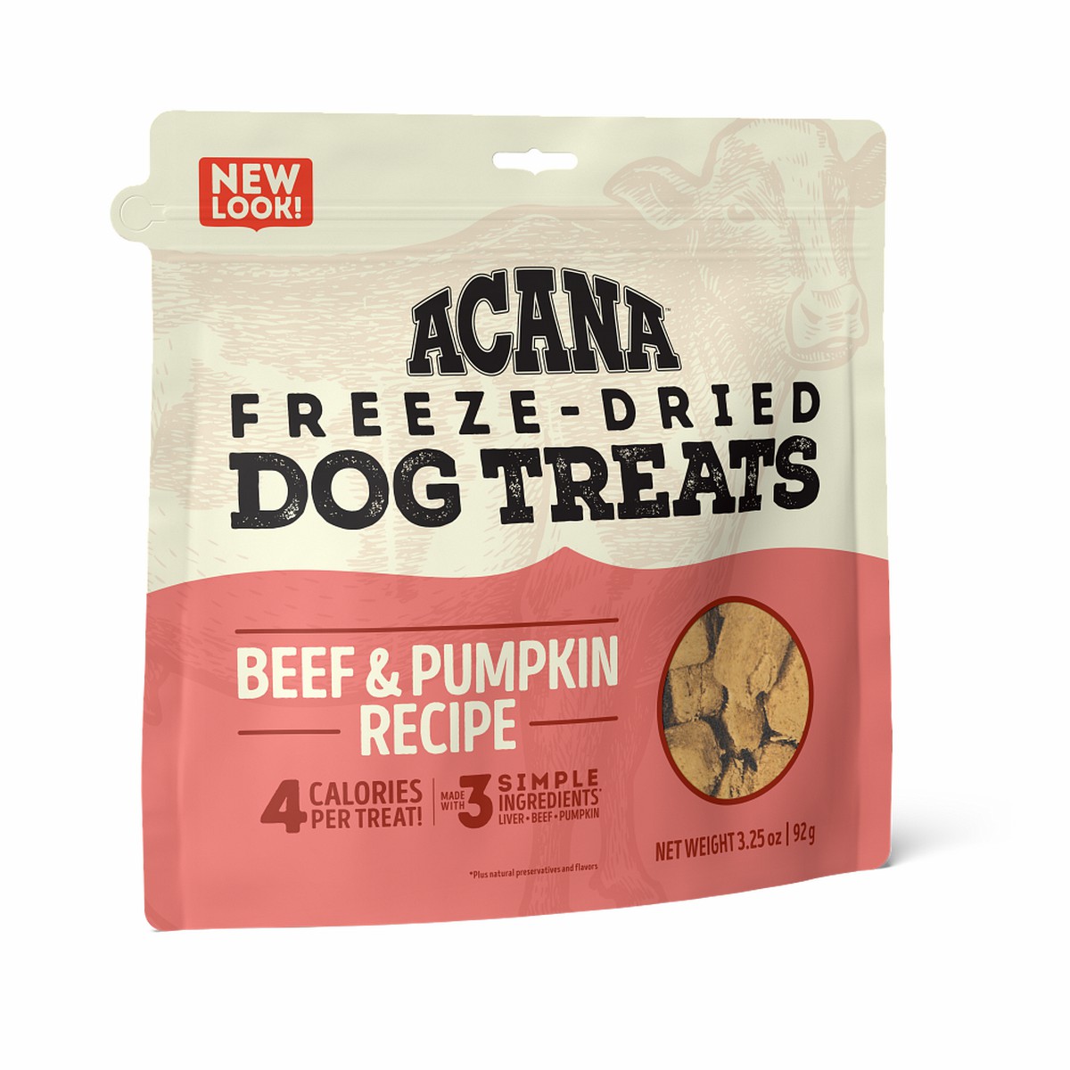 Acana Beef & Pumpkin Freeze-Dried Treats Limited Ingredients Grain Free Freeze-Dried Dog Treats 3.25oz | 627518PCS