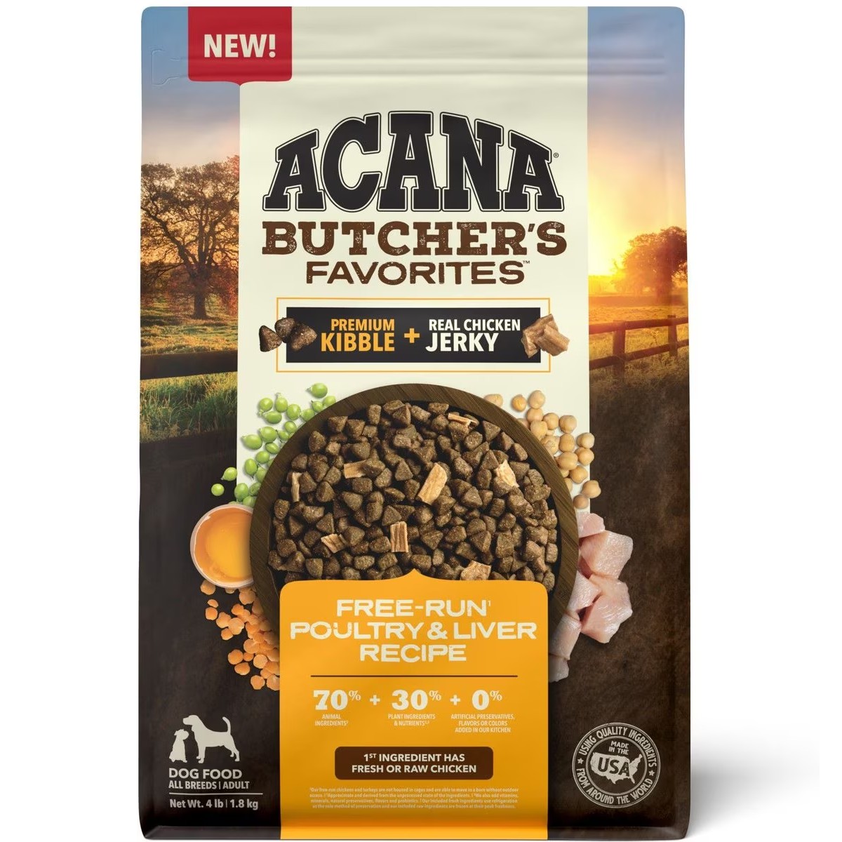 Acana Butcher\'s Favorites™, Free-Run Poultry & Liver Grain Free High Protein Dry Dog Food 4lb | 203875BVE