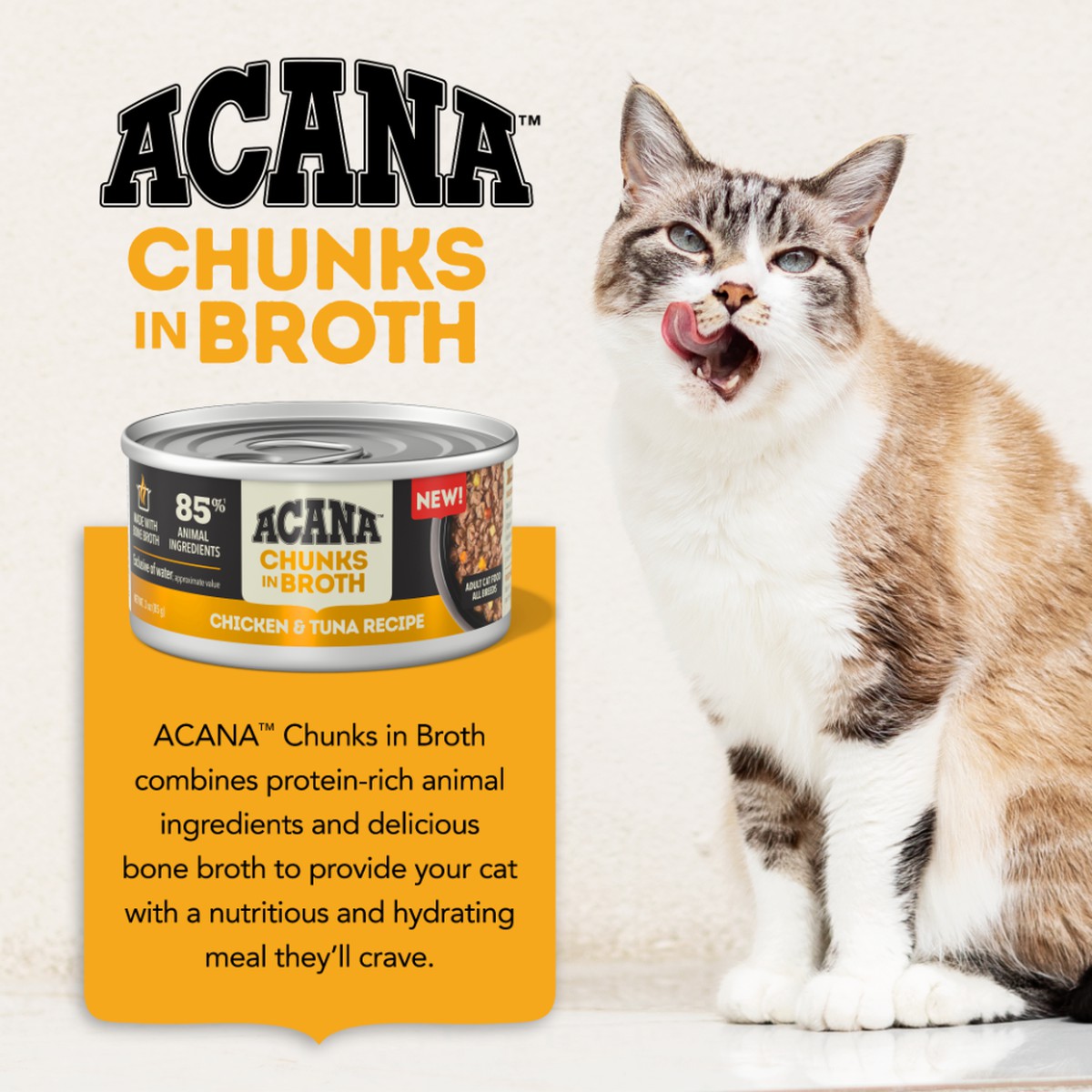 Acana Chunks in Broth Chicken & Tuna Grain Free Wet Cat Food 3oz*12 | 402639DCH