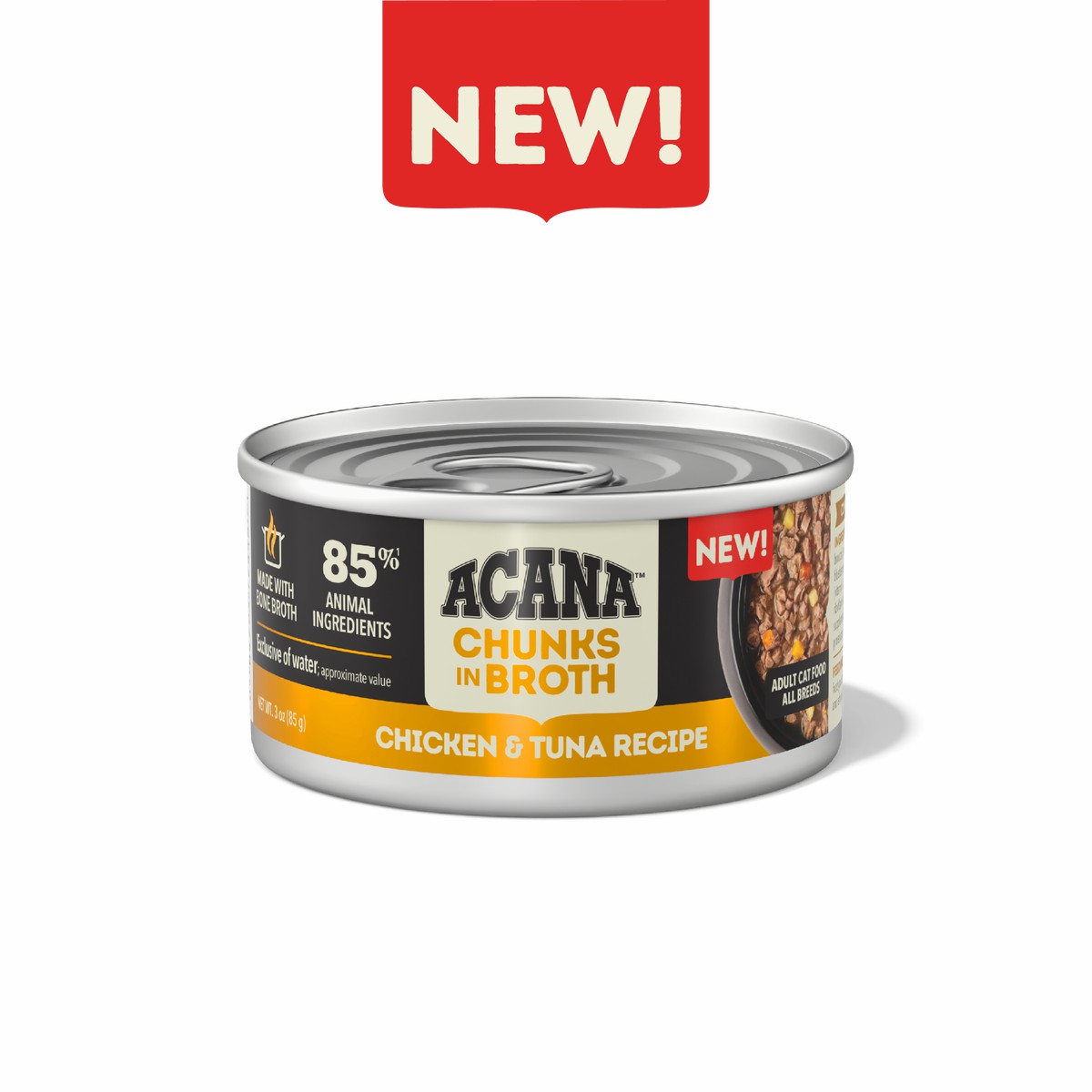 Acana Chunks in Broth Chicken & Tuna Grain Free Wet Cat Food 3oz*12 | 402639DCH