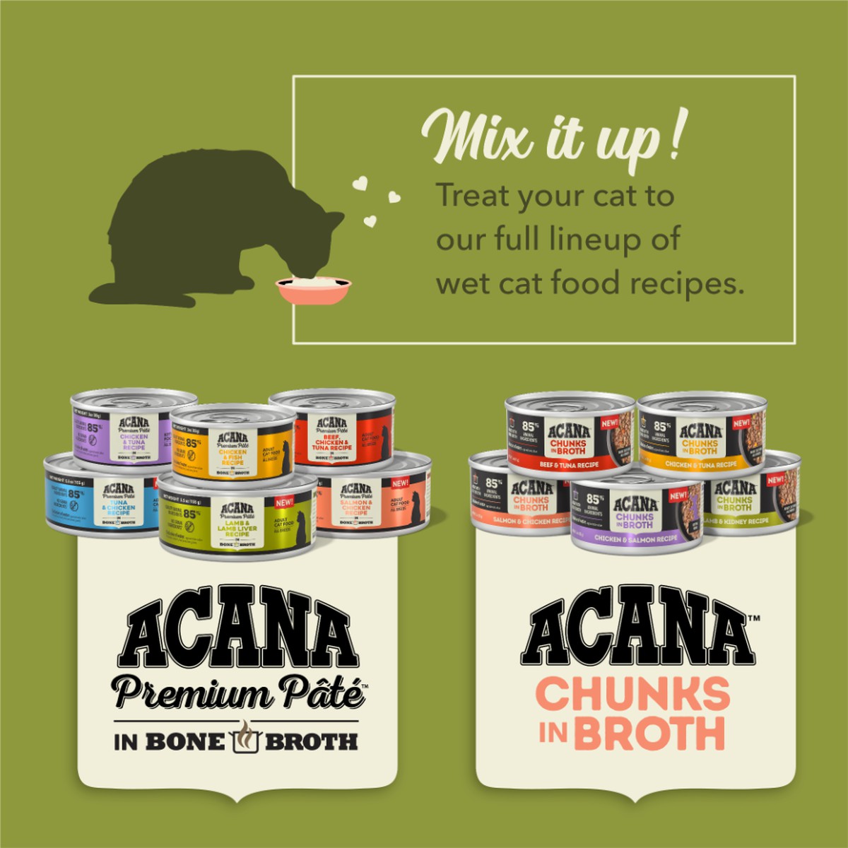 Acana Chunks in Broth Salmon & Chicken Grain Free Wet Cat Food 3oz*12 | 173469UEX