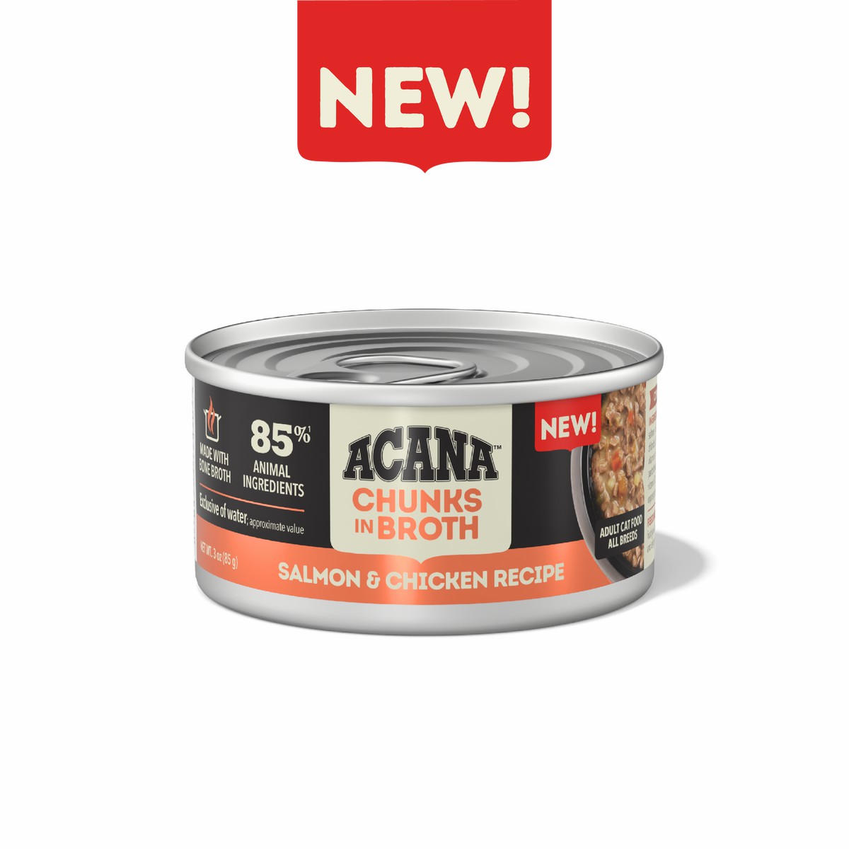 Acana Chunks in Broth Salmon & Chicken Grain Free Wet Cat Food 3oz*12 | 173469UEX