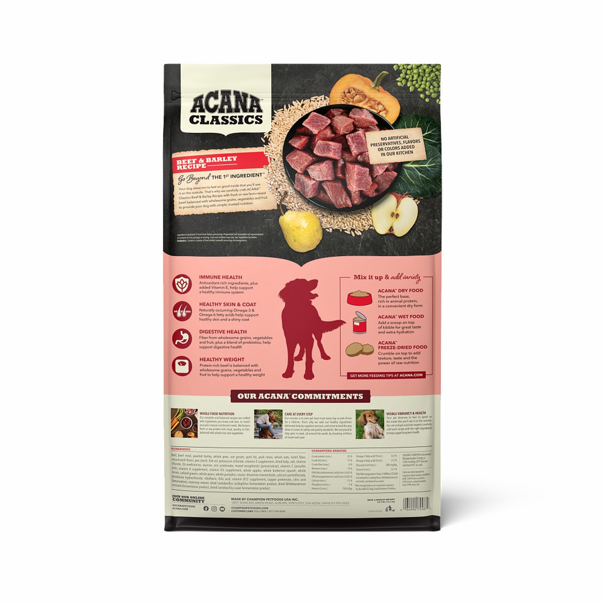 Acana Classics, Beef and Barley Grain Inclusive Dry Dog Food 22.5lb | 415869PTH