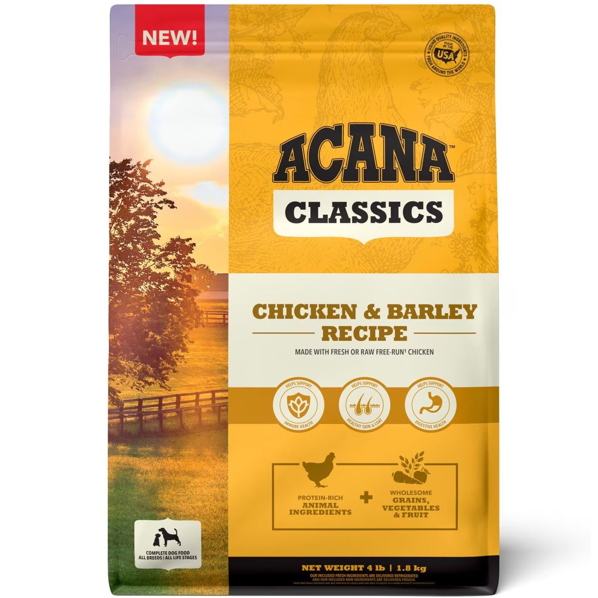 Acana Classics, Chicken and Barley Grain Inclusive Dry Dog Food 4lb | 948613ROA