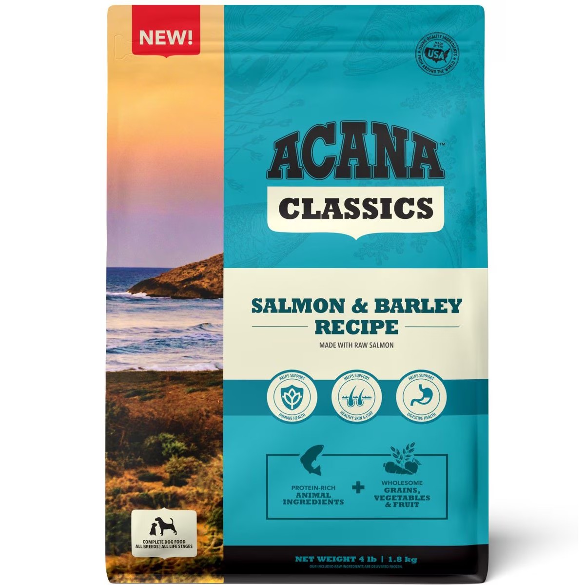 Acana Classics, Salmon and Barley Grain Inclusive Dry Dog Food 4lb | 539847NQT