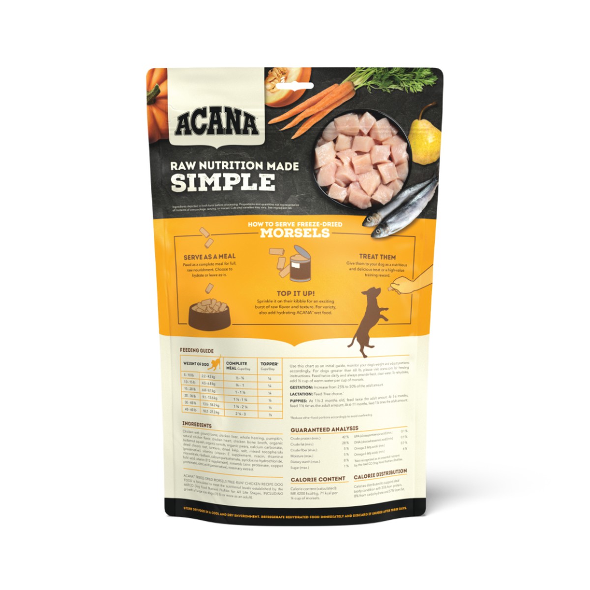 Acana Freeze-Dried Food, Chicken, Morsels Grain Free Freeze-Dried Food 8oz | 491302SDM