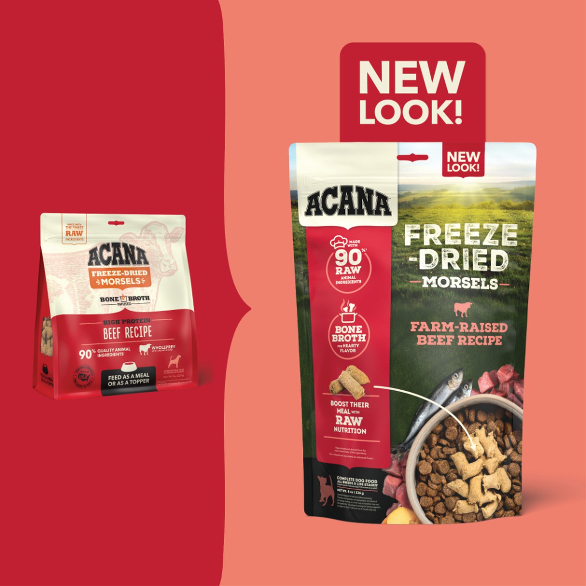 Acana Freeze-Dried Food, Farm-Raised Beef, Morsels Grain Free Freeze-Dried Food 8oz | 435789GJV