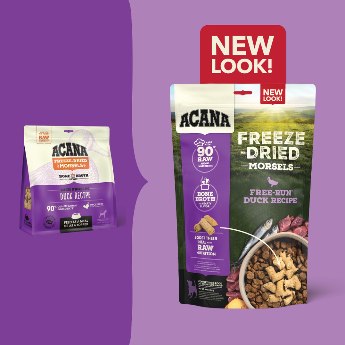 Acana Freeze-Dried Food, Free-Run Duck, Morsels Grain Free Freeze-Dried Food 8oz | 768390HIB