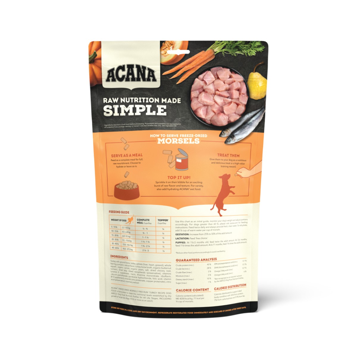 Acana Freeze-Dried Food, Turkey, Morsels Grain Free Freeze-Dried Food 8oz | 026378GPL