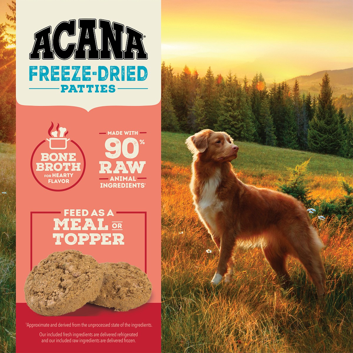 Acana Freeze-Dried Patties, Farm-Raised Beef Grain Free Freeze-Dried Food 14oz | 579312ZST