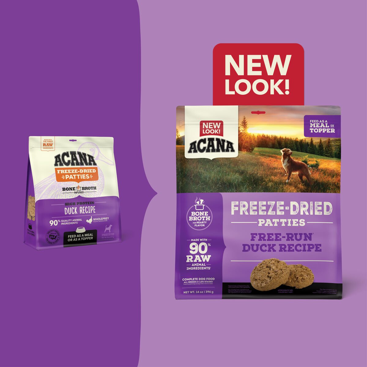 Acana Freeze-Dried Patties, Free-Run Duck Grain Free Freeze-Dried Food 14oz | 068347CKH