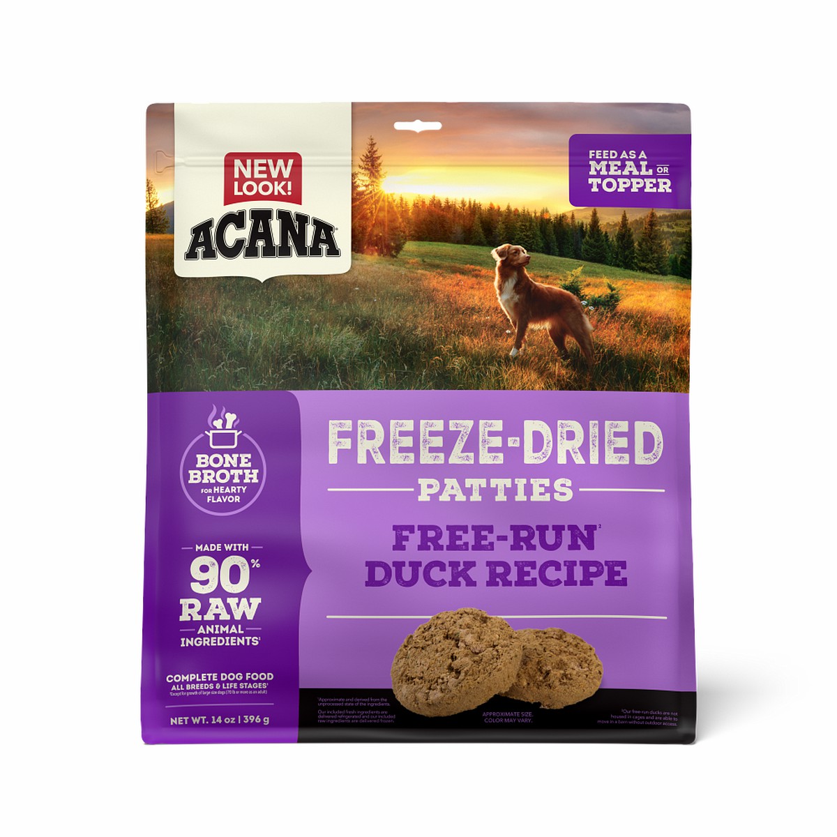 Acana Freeze-Dried Patties, Free-Run Duck Grain Free Freeze-Dried Food 14oz | 068347CKH