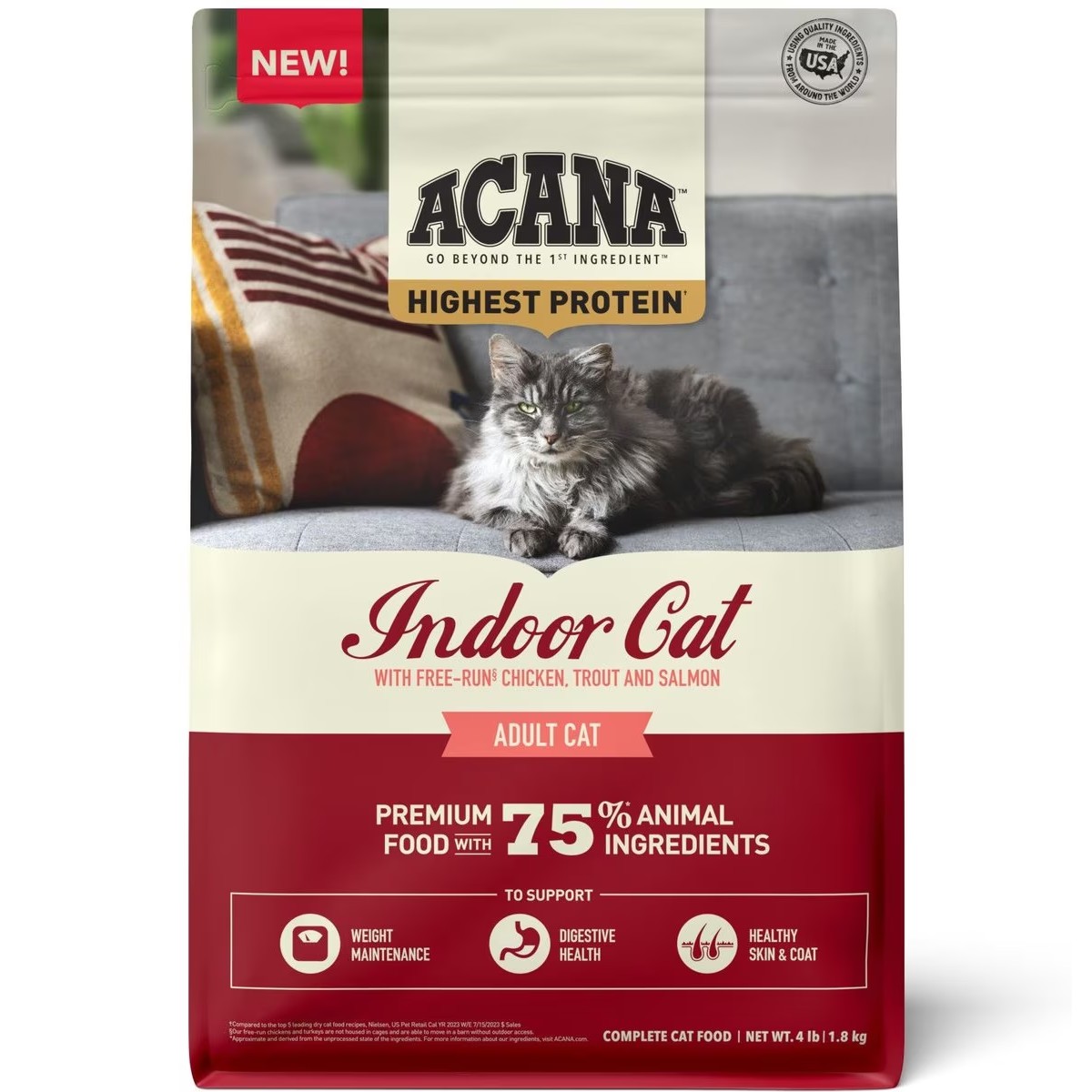 Acana Highest Protein, Indoor Cat Grain Free Dry Cat Food 4lb | 918752CEI