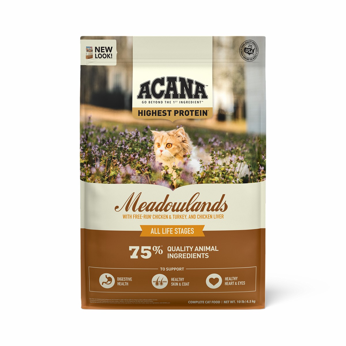 Acana Highest Protein, Meadowlands Grain Free Dry Cat Food 10lb | 472869AOZ