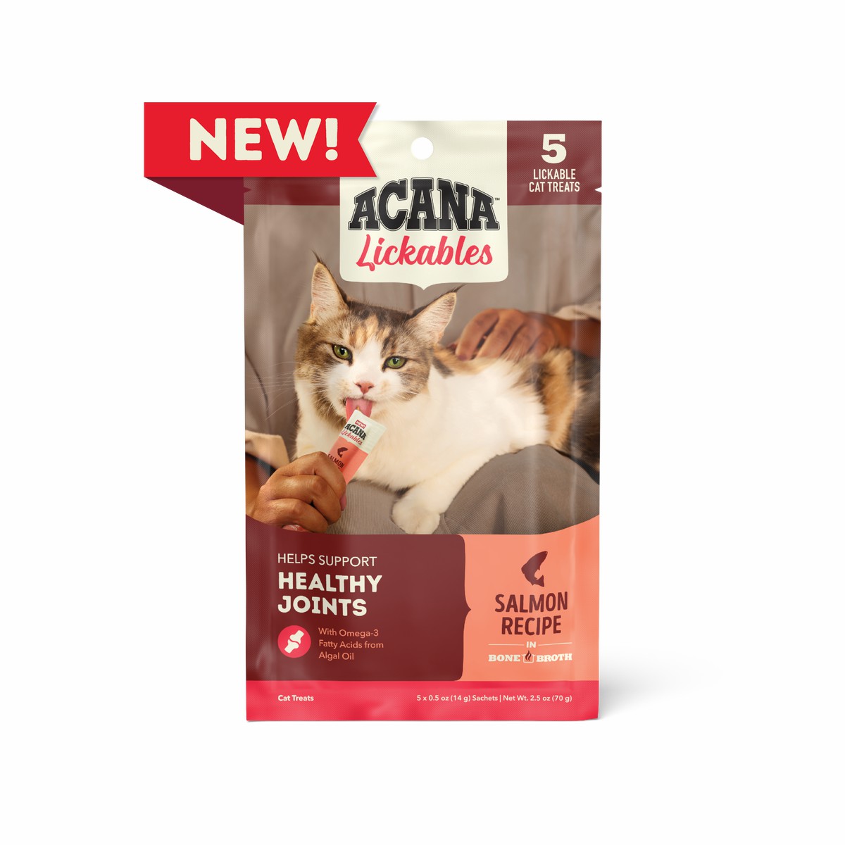 Acana Lickables, Salmon, Cat Treats Grain Free Cat Food Lickable Treats 2.5oz*5 | 590246NXH