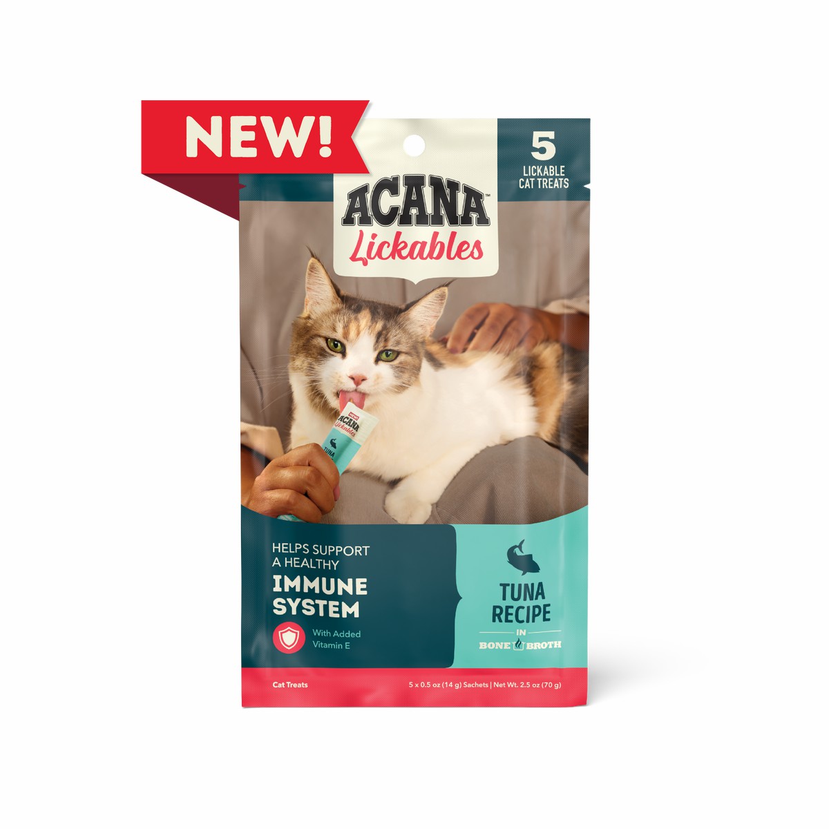 Acana Lickables, Tuna, Cat Treats Grain Free Cat Food Lickable Treats 2.5oz*5 | 870154QUJ