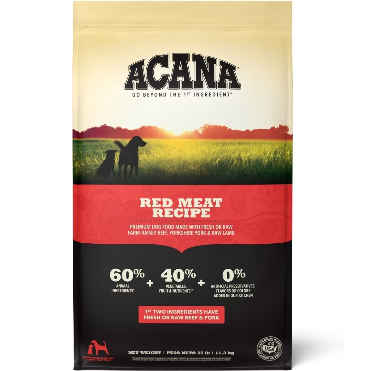 Acana Red Meat Grain Free Dry Dog Food 25lb | 482091GXR