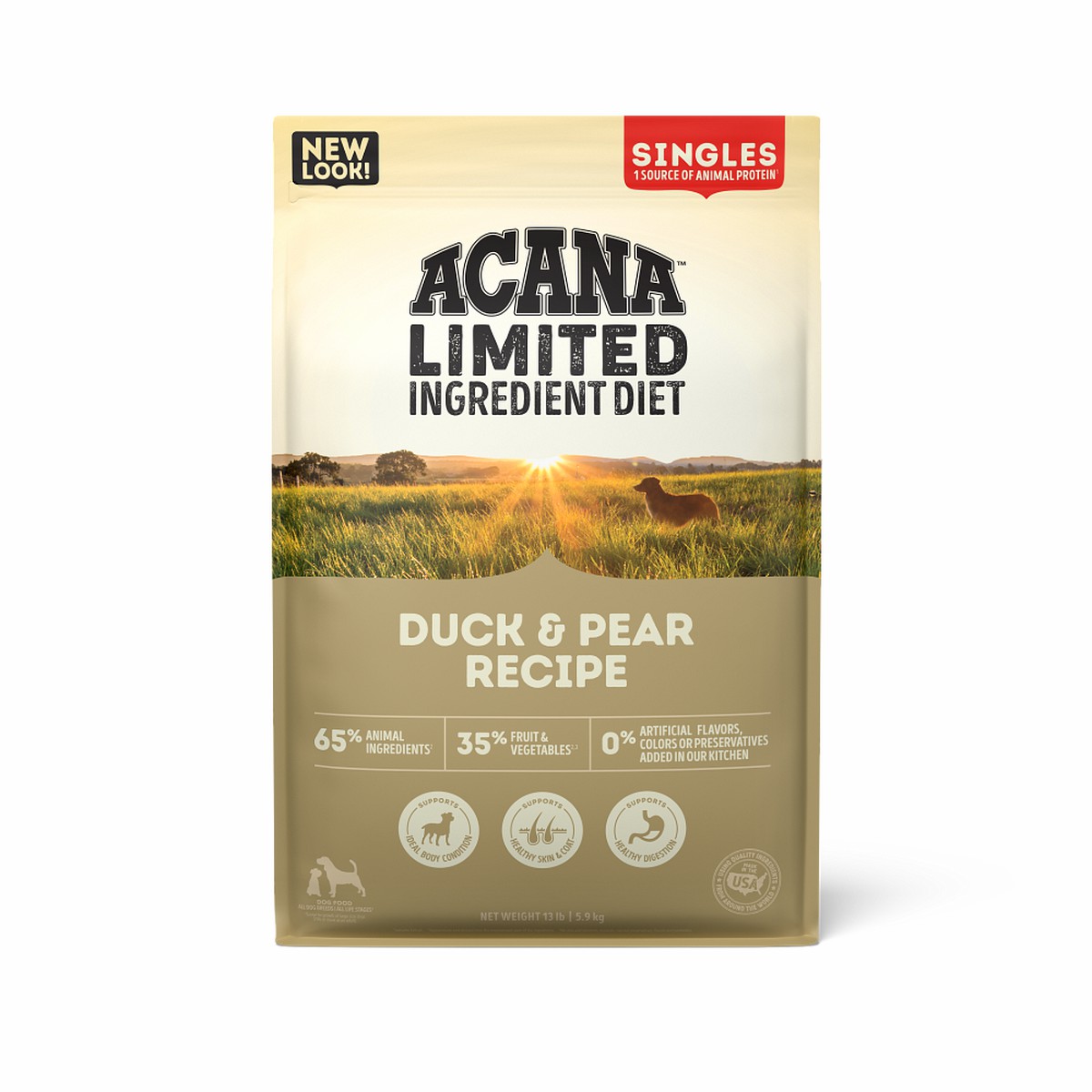 Acana Singles, Duck & Pear Limited Ingredients Grain Free Dry Dog Food 13lb | 860475EBP