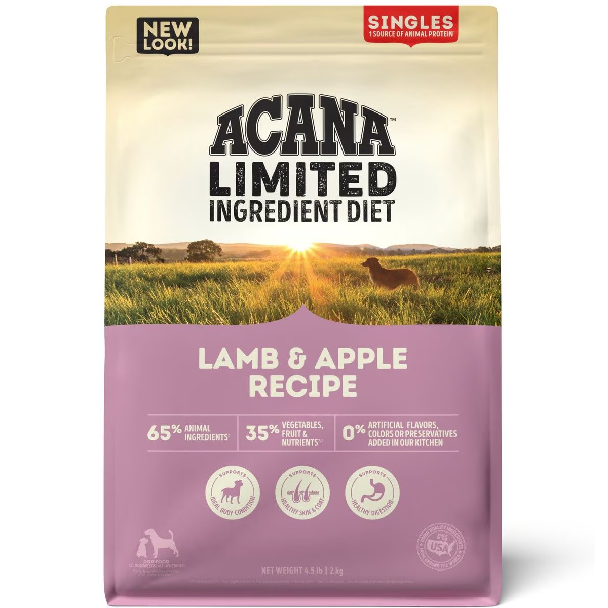 Acana Singles, Lamb & Apple Limited Ingredients Grain Free Dry Dog Food 4.5lb | 784521NDH