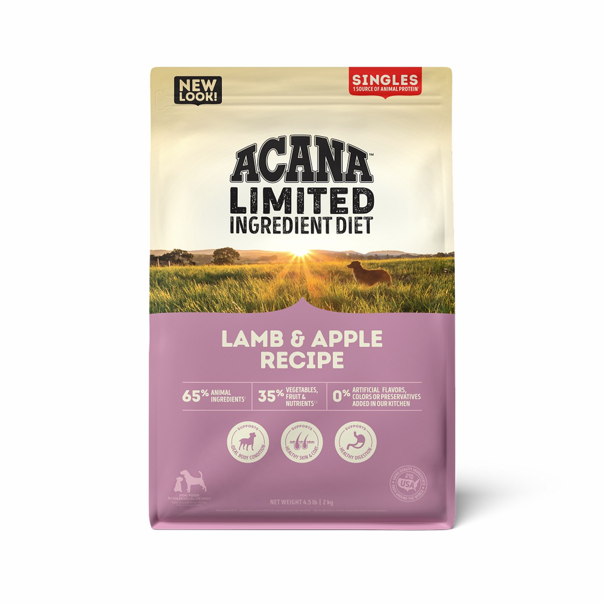 Acana Singles, Lamb & Apple Limited Ingredients Grain Free Dry Dog Food 13lb | 489615GPL