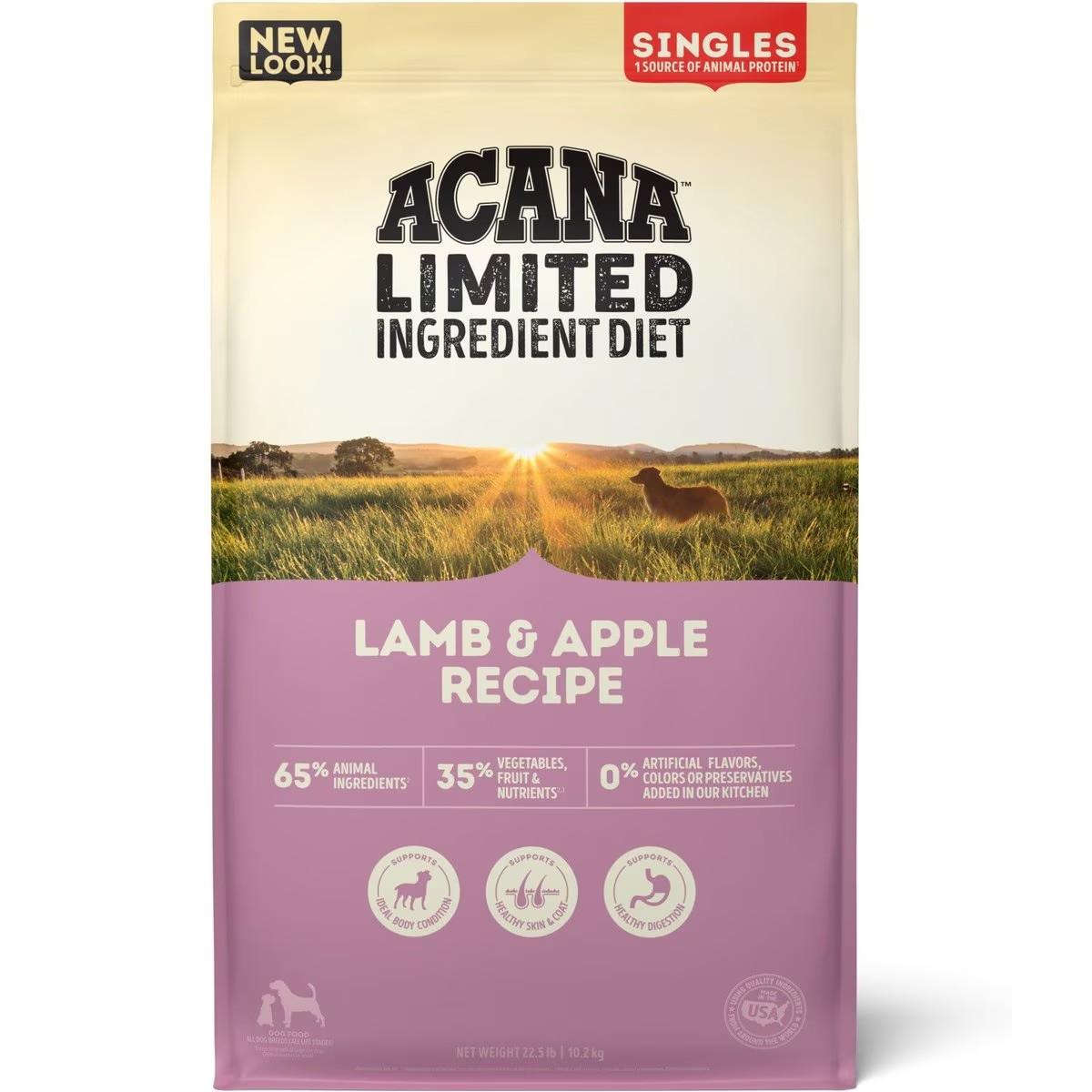 Acana Singles, Lamb & Apple Limited Ingredients Grain Free Dry Dog Food 22.5lb | 907261PGX