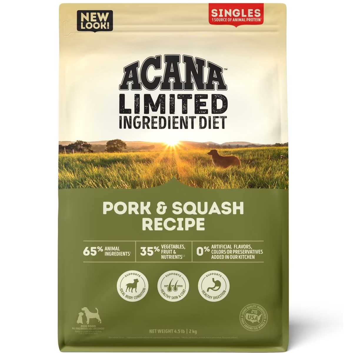 Acana Singles, Pork & Squash Limited Ingredients Grain Free Dry Dog Food 4.5lb | 821593FQV