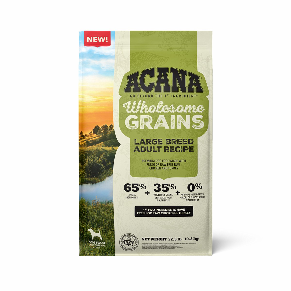 Acana Wholesome Grains, Large Breed Adult Dry Dog Food 22.5lb | 362789TVN