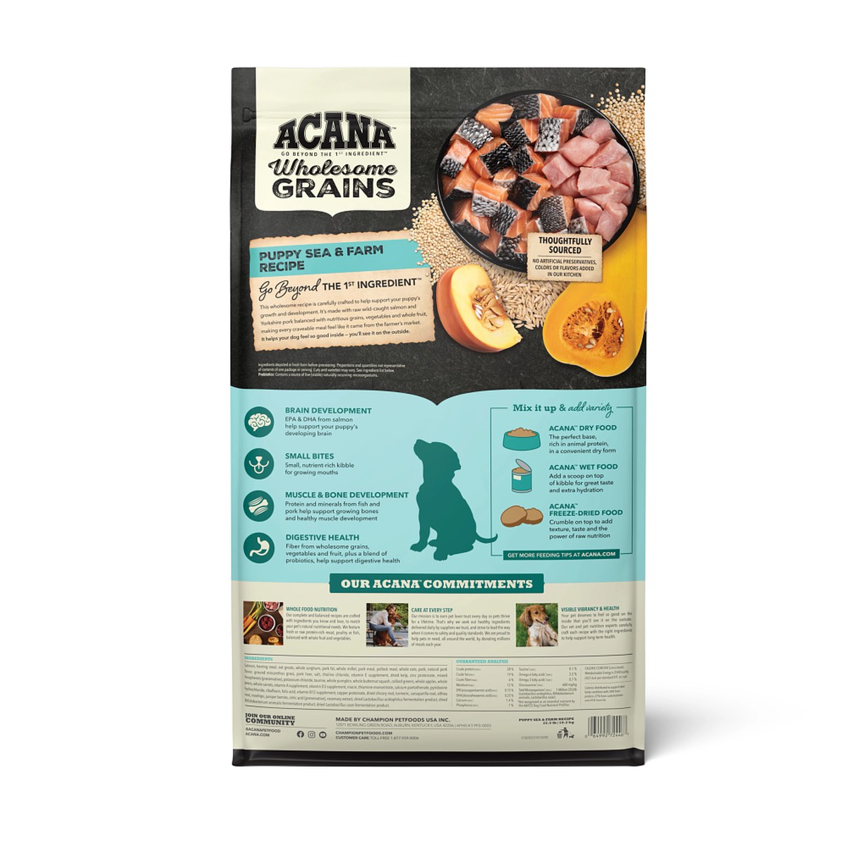 Acana Wholesome Grains, Puppy Sea & Farm Dry Dog Food 4lb | 042375SUR