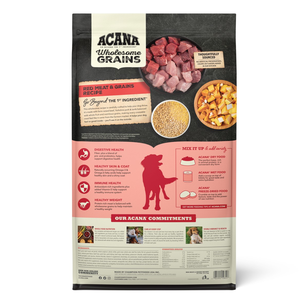 Acana Wholesome Grains, Red Meat & Grains Dry Dog Food 22.5lb | 930485MSP