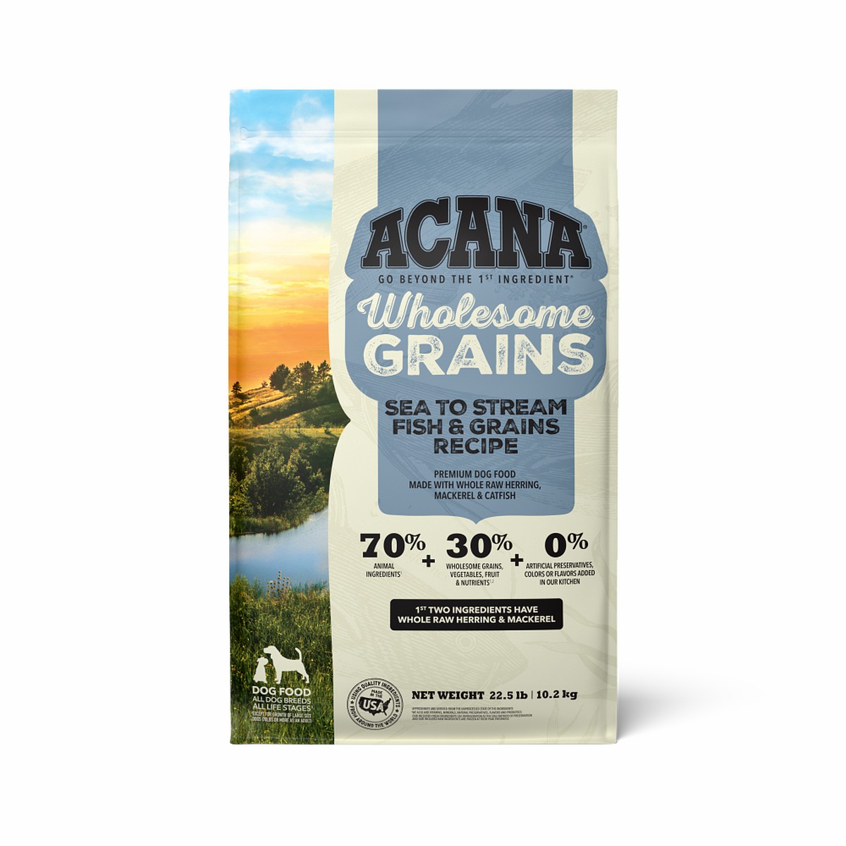 Acana Wholesome Grains, Sea to Stream Fish & Grains Dry Dog Food 22.5lb | 519832ZGS